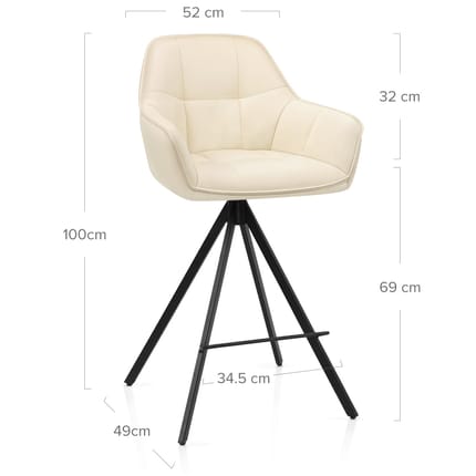 Venice Bar Stool Cream Dimensions