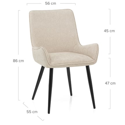 Rene Dining Chair Beige Fabric Dimensions