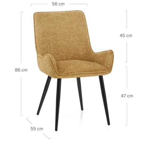 Rene Dining Chair Gold Fabric