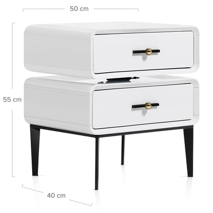 Florence Bedside Table White Dimensions