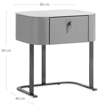 Melrose Bedside Table Grey Dimensions