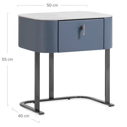 Melrose Bedside Table Navy Blue Dimensions