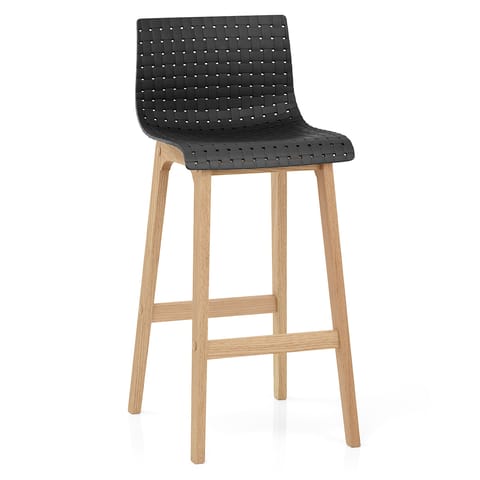 Bondi Oak & Black Bar Stool