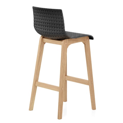 Bondi Oak & Black Bar Stool