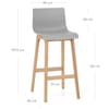 Bondi Oak & Grey Bar Stool