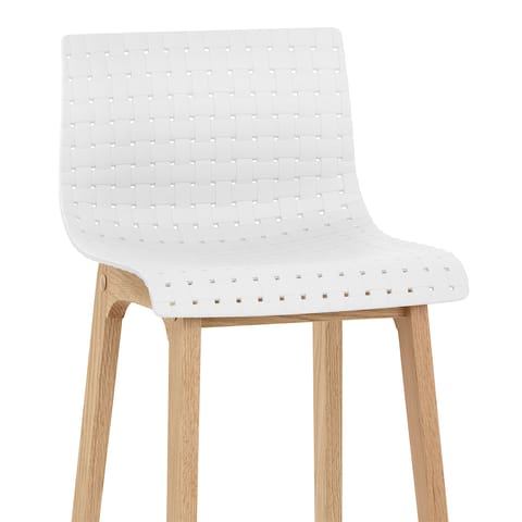 Bondi Oak & White Bar Stool