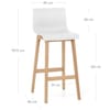 Bondi Oak & White Bar Stool