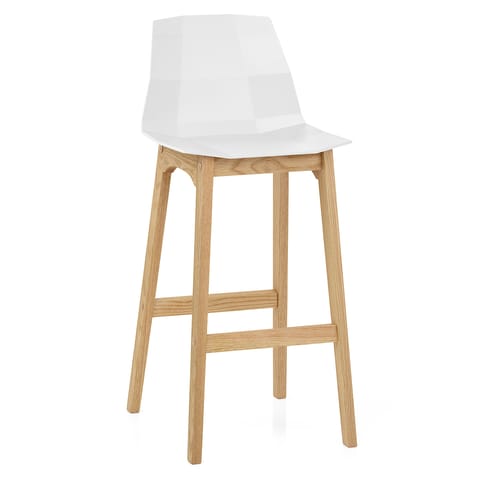 Bali Oak & White Bar Stool