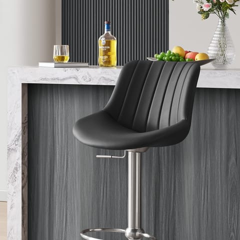 Versailles Real Leather Stool Black