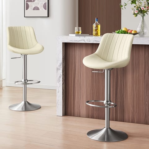 Versailles Real Leather Stool Cream