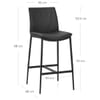 Addison Real Leather Stool Black