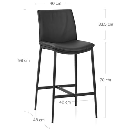 Addison Real Leather Stool Black Dimensions