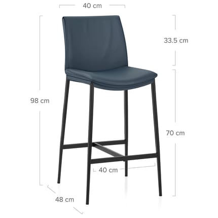 Addison Real Leather Stool Blue Dimensions