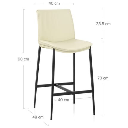 Addison Real Leather Stool Cream Dimensions