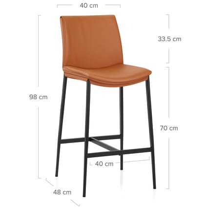 Addison Real Leather Stool Tan Dimensions