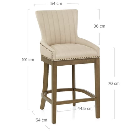 Chiltern Oak Bar Stool Beige Dimensions