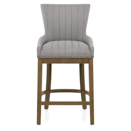 Chiltern Oak Bar Stool Grey Fabric