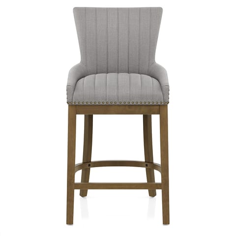 Chiltern Oak Bar Stool Grey Fabric