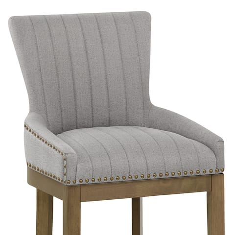 Chiltern Oak Bar Stool Grey Fabric