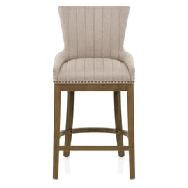 Chiltern Oak Bar Stool Tweed Fabric