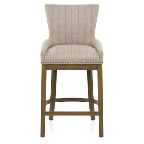Chiltern Oak Bar Stool Tweed Fabric