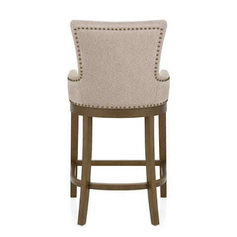 Chiltern Oak Bar Stool Tweed Fabric
