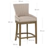 Chiltern Oak Bar Stool Tweed Fabric