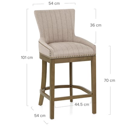 Chiltern Oak Bar Stool Tweed Fabric Dimensions