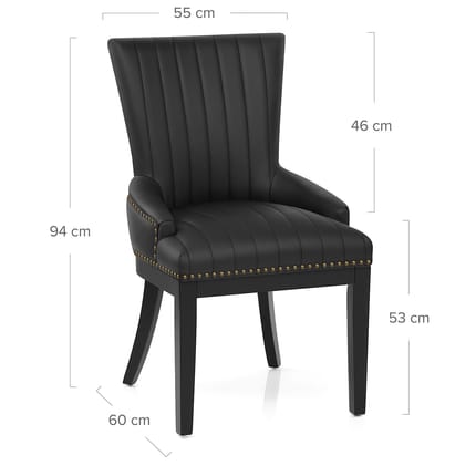 Chiltern Wooden Dining Chair Black Dimensions