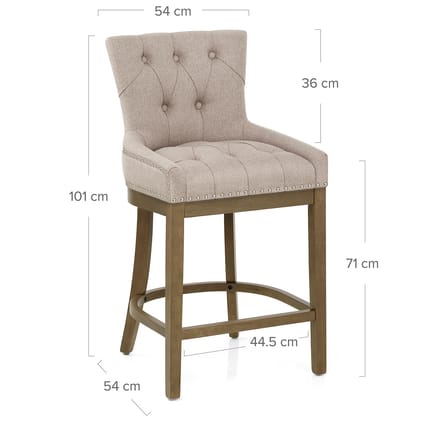 Knightsbridge Oak Stool Tweed Fabric Dimensions