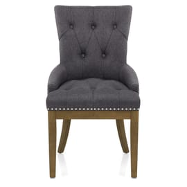 Knightsbridge Oak Chair Charcoal Fabric