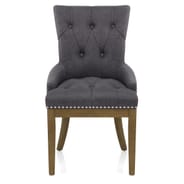 Knightsbridge Oak Chair Charcoal Fabric