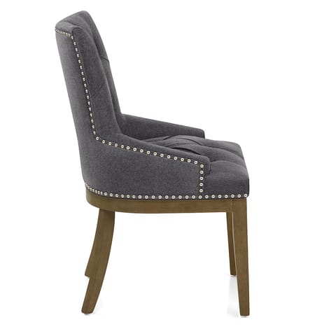 Knightsbridge Oak Chair Charcoal Fabric
