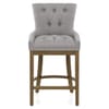 Knightsbridge Oak Stool Grey Fabric