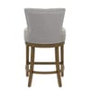Knightsbridge Oak Stool Grey Fabric