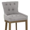 Knightsbridge Oak Stool Grey Fabric