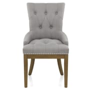 Knightsbridge Oak Chair Grey Fabric