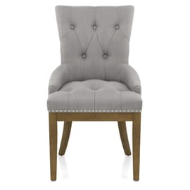 Knightsbridge Oak Chair Grey Fabric