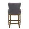 Knightsbridge Oak Stool Charcoal Fabric