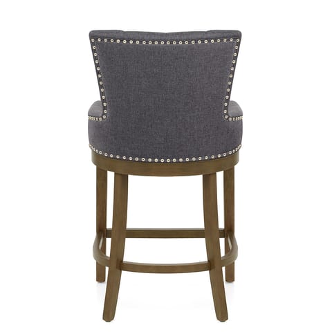 Knightsbridge Oak Stool Charcoal Fabric