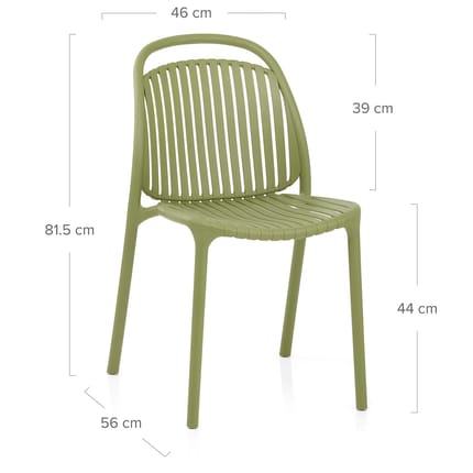 Arlo Stackable Chair Green Dimensions