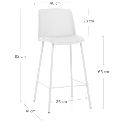 Cosmo Bar Stool White Dimensions