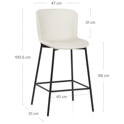 Jasmine Bar Stool Light Cream Dimensions