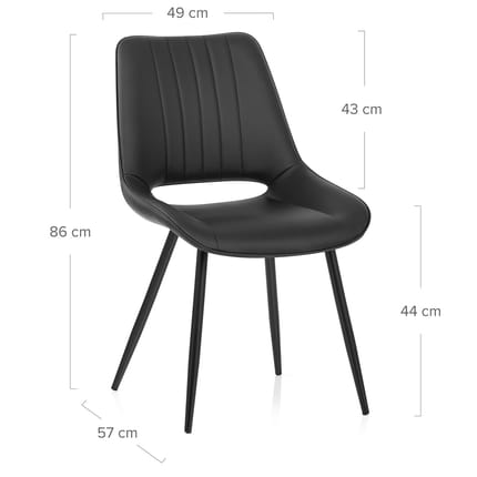 Priya Dining Chair Black Dimensions