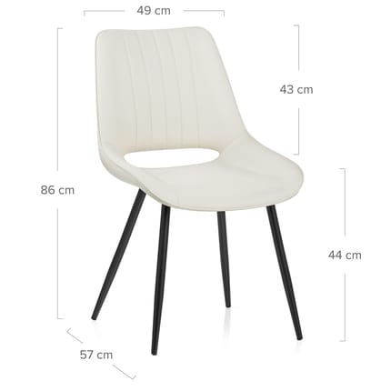 Priya Dining Chair Light Cream Dimensions