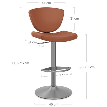 Pearl Bar Stool Tan Dimensions