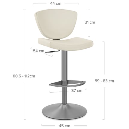 Pearl Bar Stool Ivory Dimensions