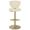 Pearl Real Leather Gold Stool Cream