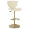 Pearl Real Leather Gold Stool Cream