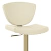 Pearl Real Leather Gold Stool Cream